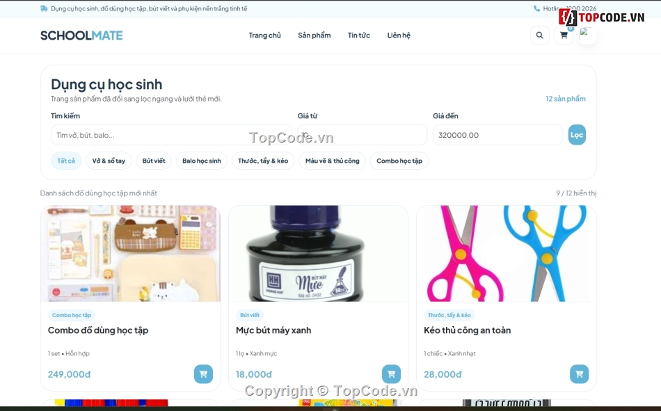web bán dụng cụ,bán website,website